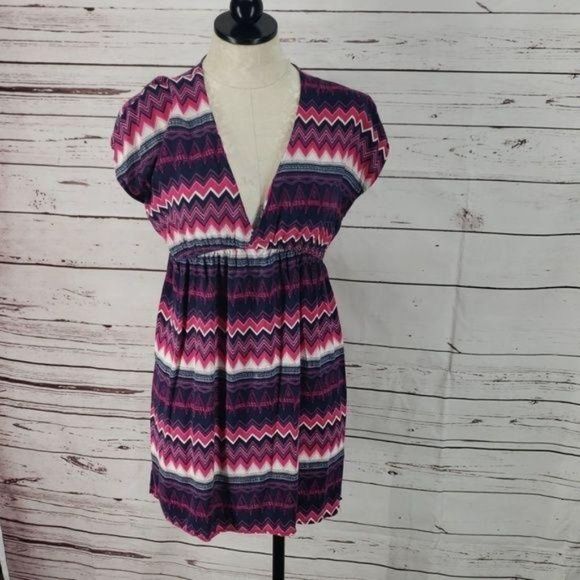 Hang TenâChevronâ Pink/Purple SwimsuitâCover up - Picture 2 of 5